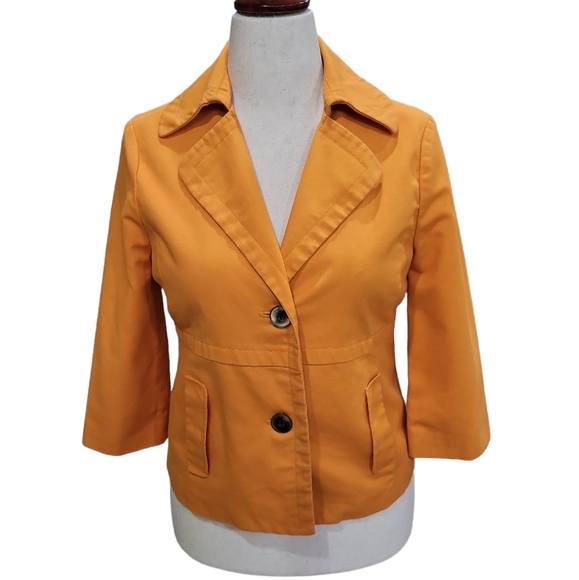 EUC Rafaella Petite women's orange cotton blended blazer jacket coat, M - Picture 1 of 11